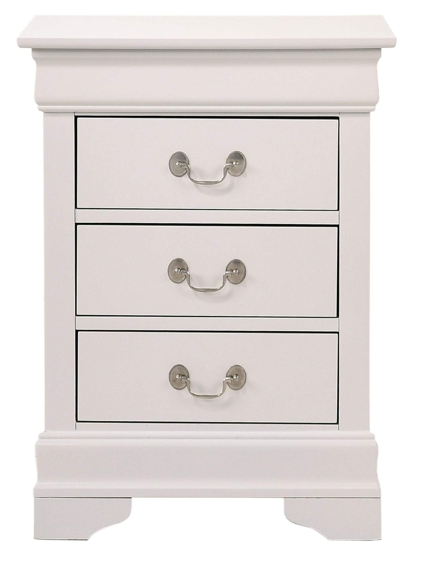 Louis Phillipe - 3 Drawer Nightstand - White