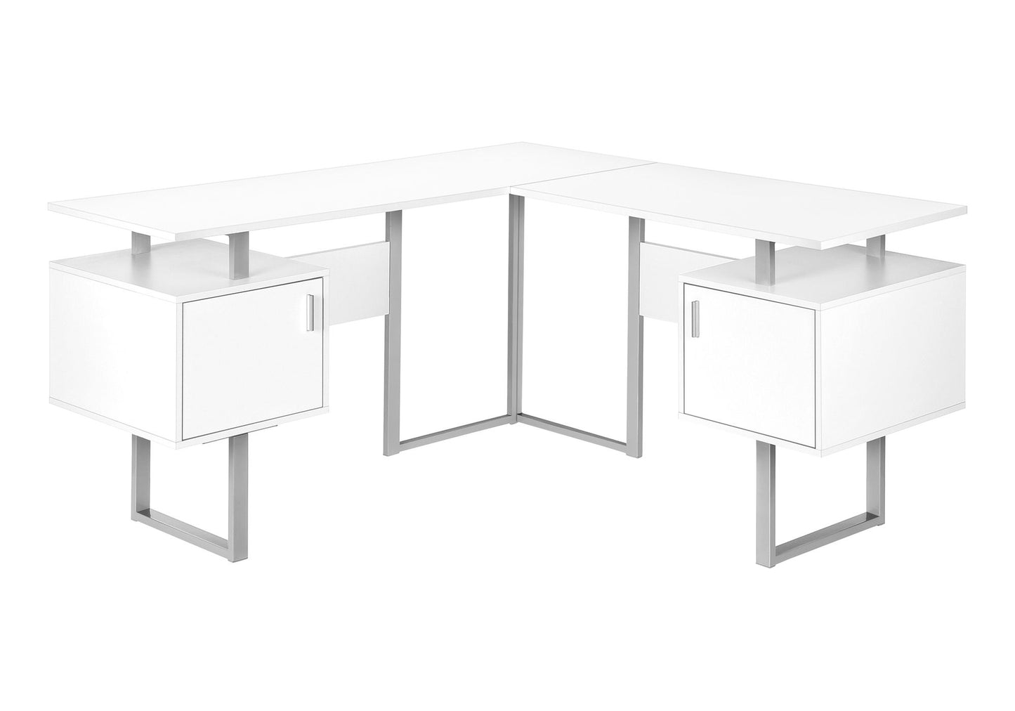 Corner Computer Desk Storage L Shape For Home Office - White