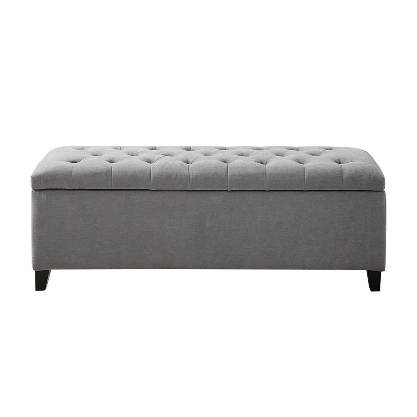 Modern Tufted Top Soft Close Storage Bench Upholstered Polyester - Gray