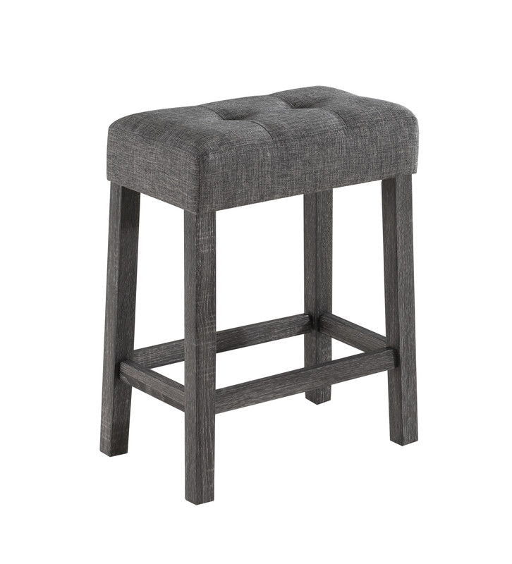 Oriana - 4 Piece Counter Height Pub Table Set With Tufted Stools - Gray