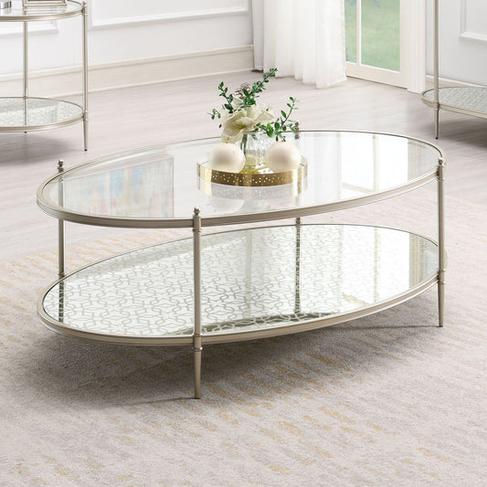 Zaba - Coffee Table - Glass Top & Champagne