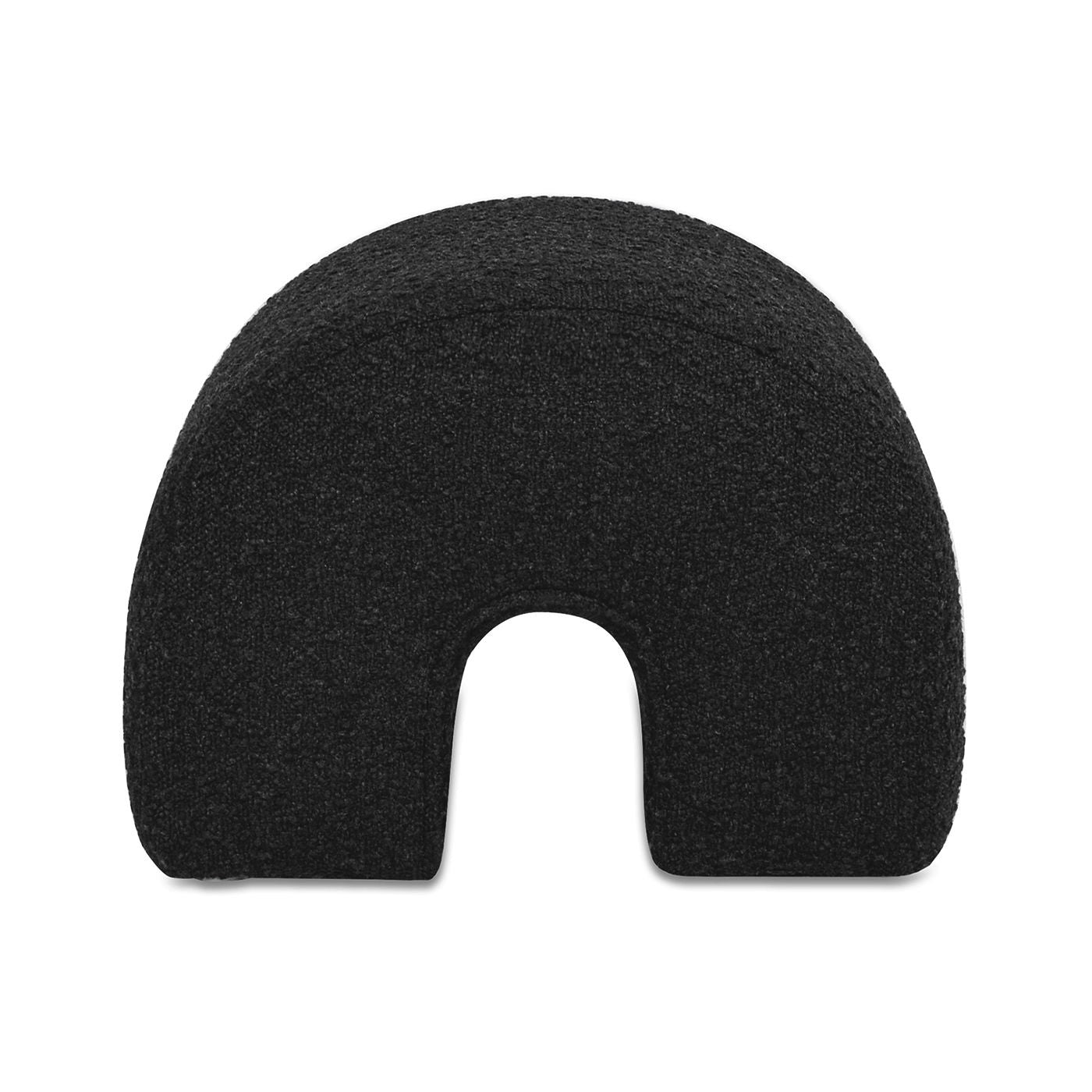 Bridge - Arched Upholstered Footstool Ottoman - Ebony Black