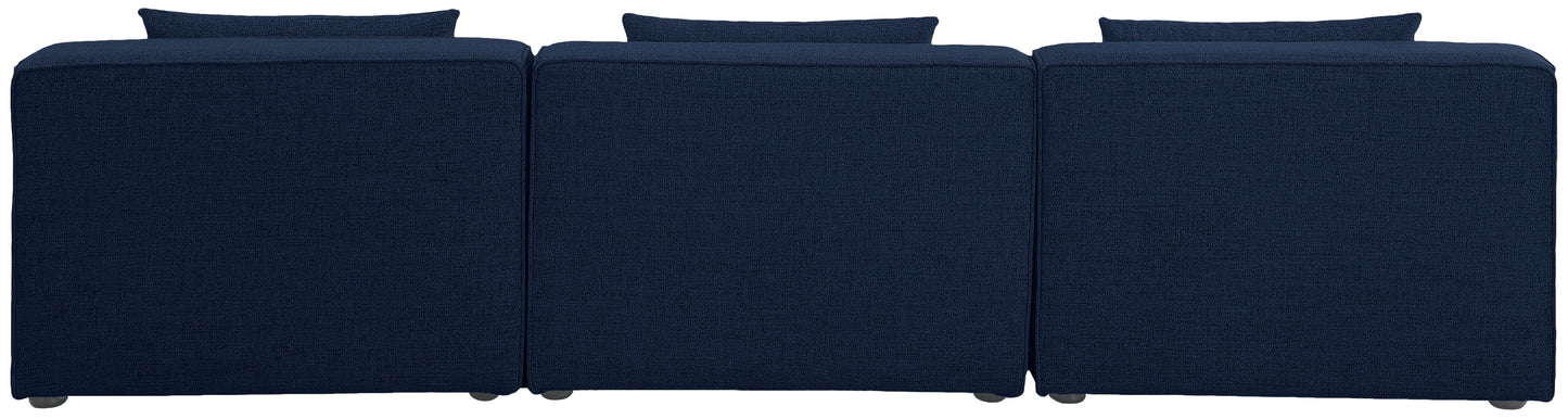 Cube - Linen Modular 3 Seat Armless Sofa