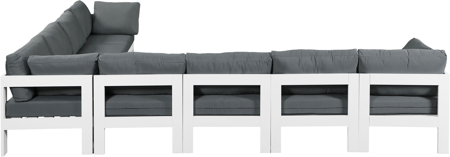 Nizuc - Outdoor Patio 8 Piece Modular Sectional With White Frame