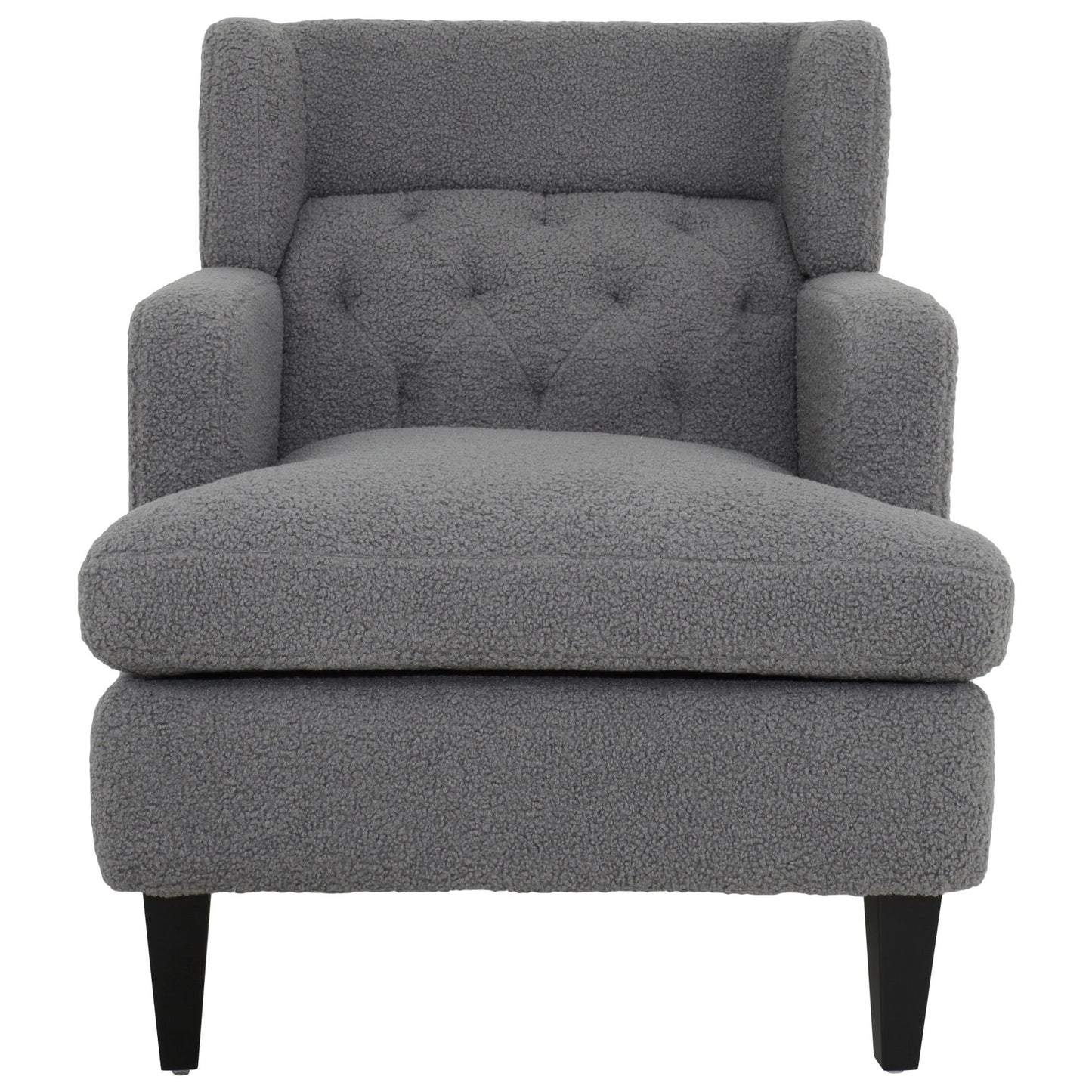 Upholstered Accent Chair Tufted Armchair For Living Room - Dark Gray