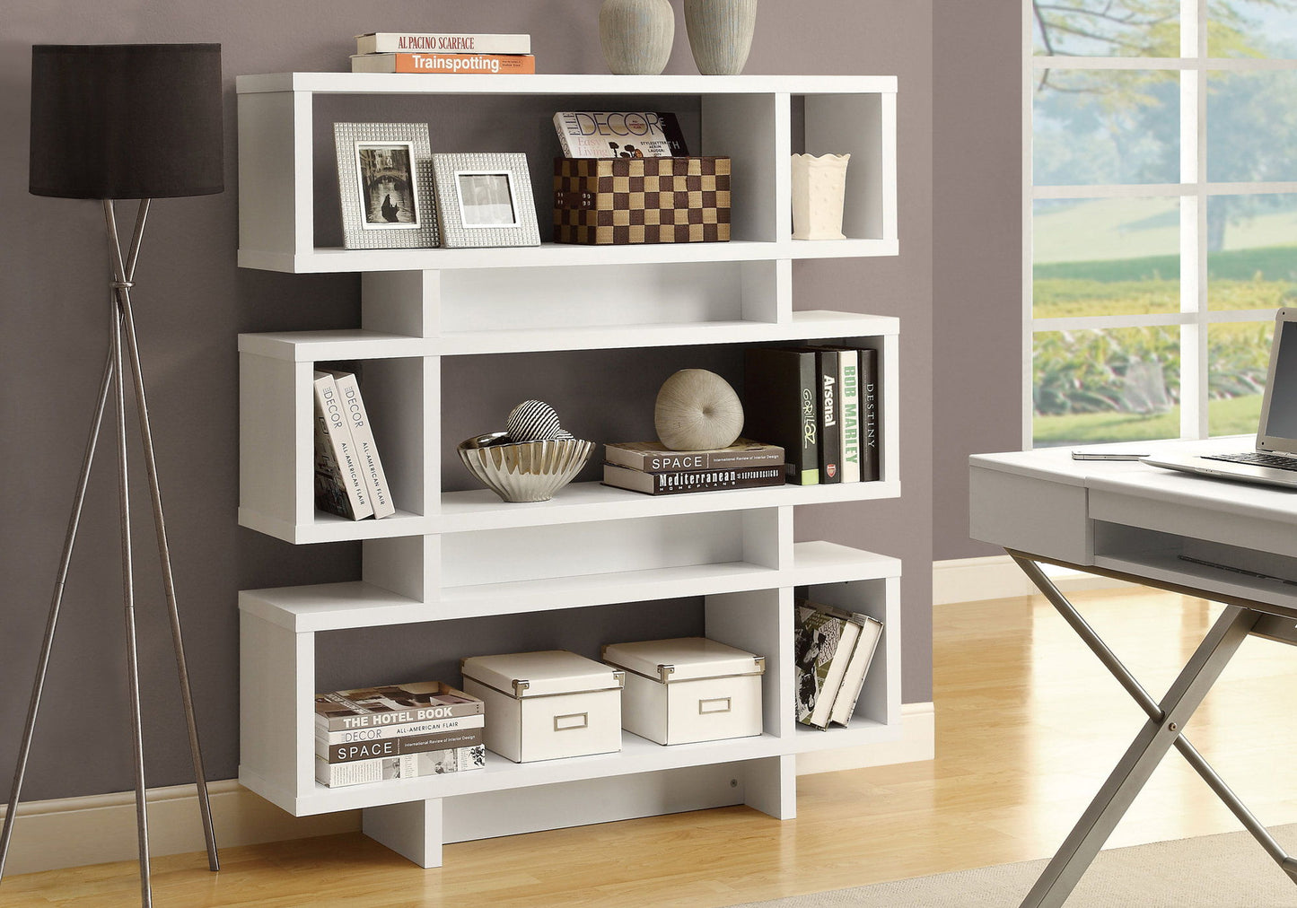 Etagere Bookcase 4 Tier For Office - White