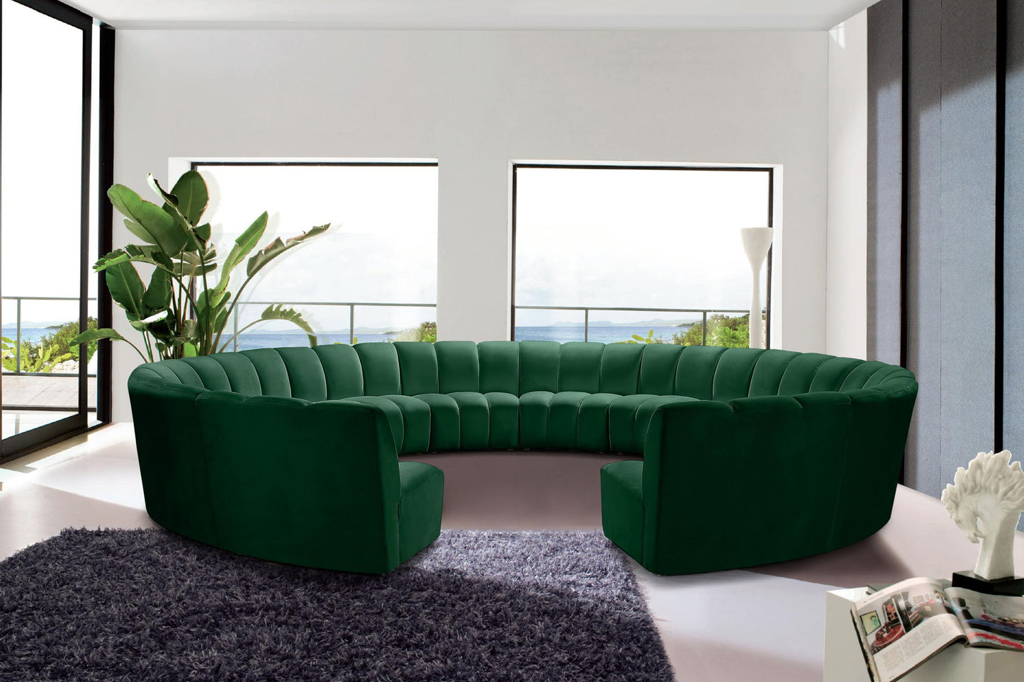 Infinity - 12 Piece Velvet Modular Sectional