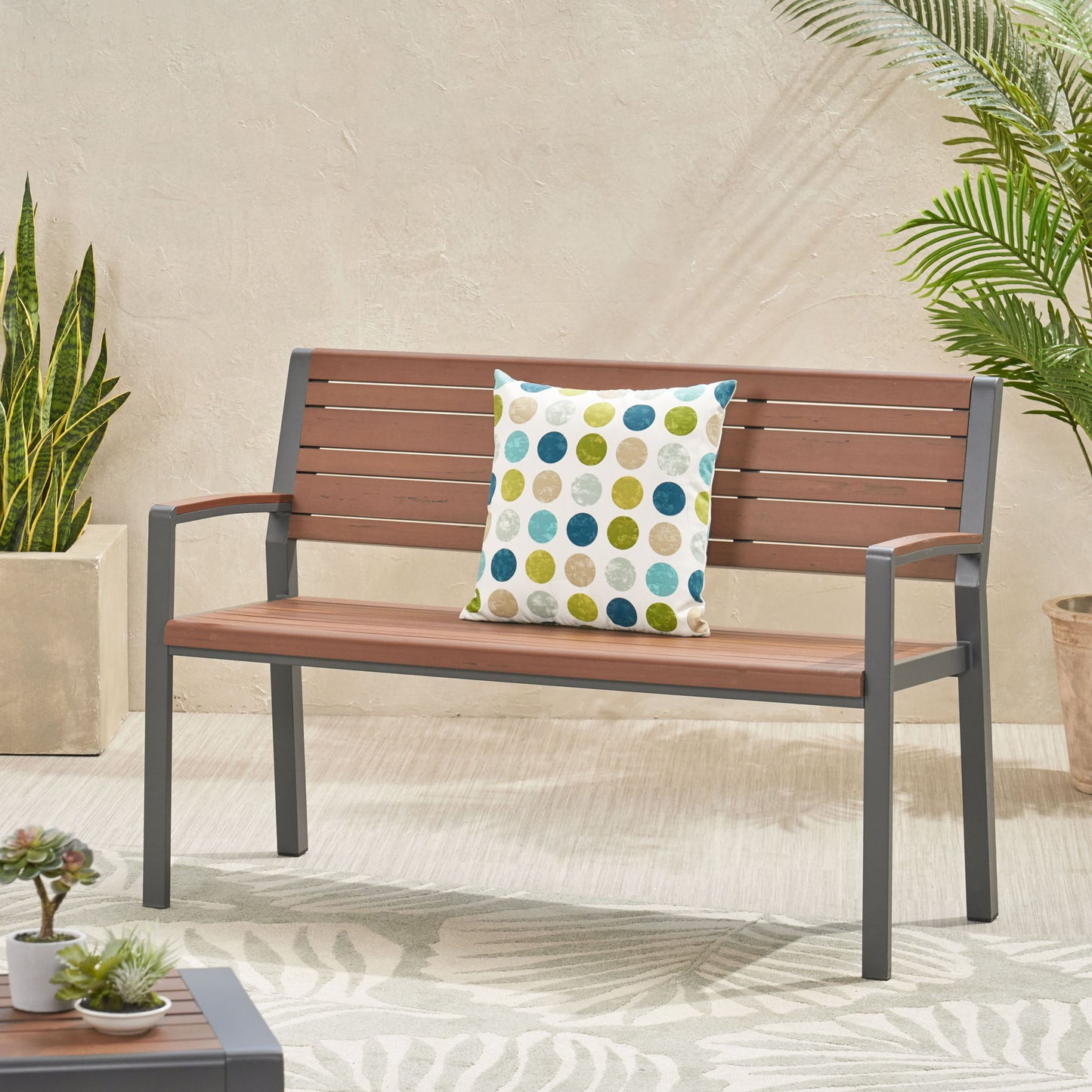 Davos - Bench - Gray / Brown