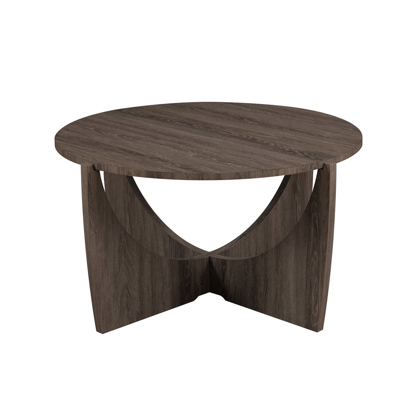 Open Arch Base Round Coffee Table - Cerused Ash