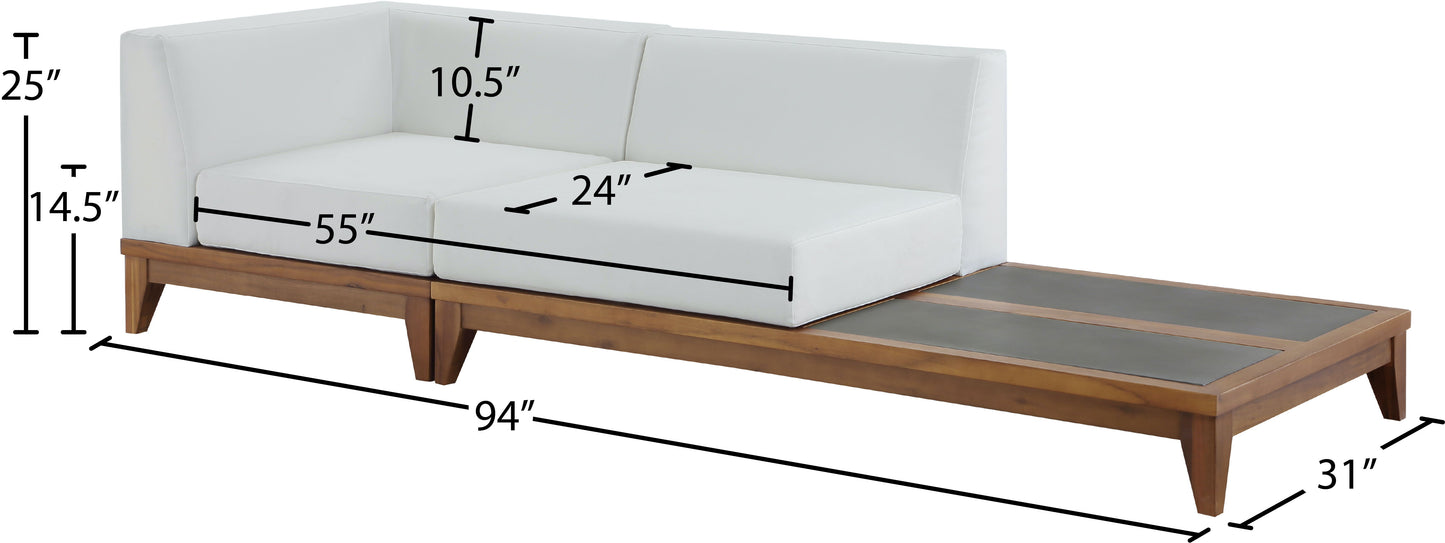 Rio - 2 Piece Modular Sofa With Table - Off White