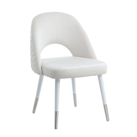 Zemirah - Side Chair (Set of 2) - White Velvet & White Gloss