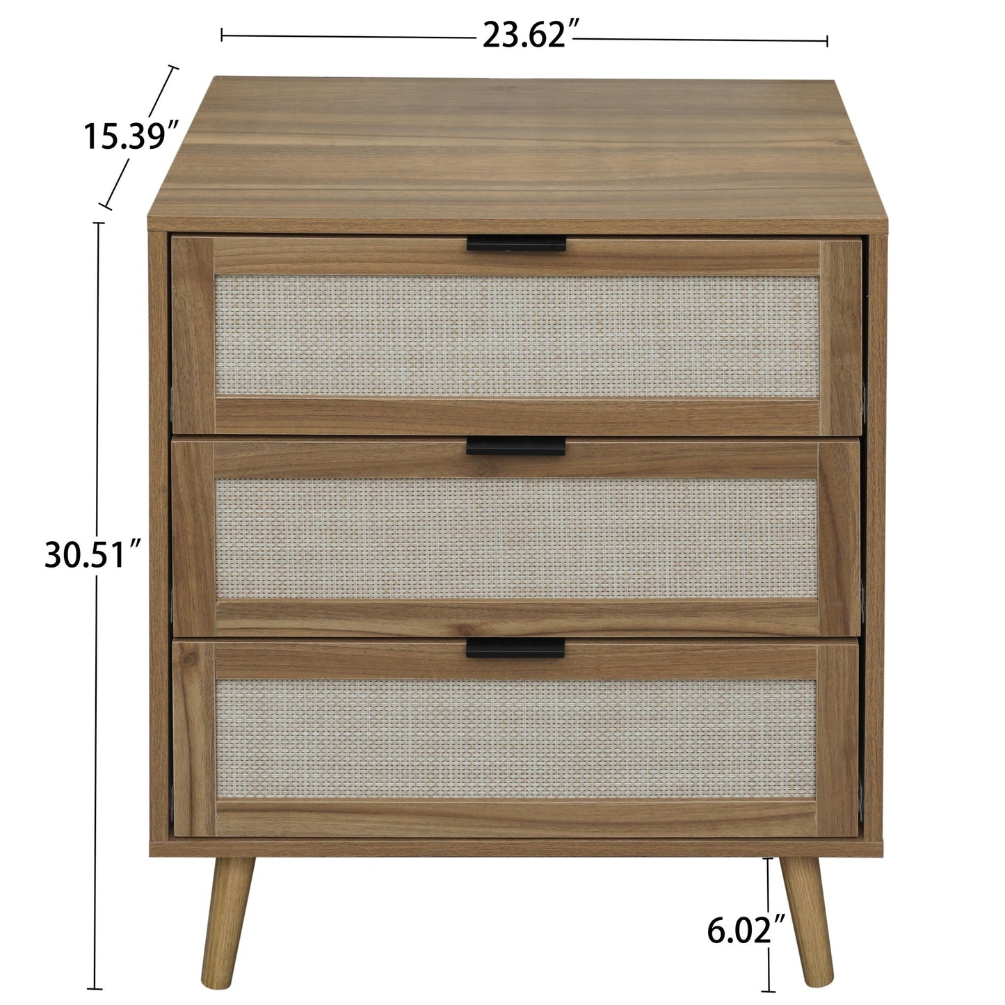 3 Drawer Cabinet, Suitable For Bedroom, Living Room, Study - Walnut