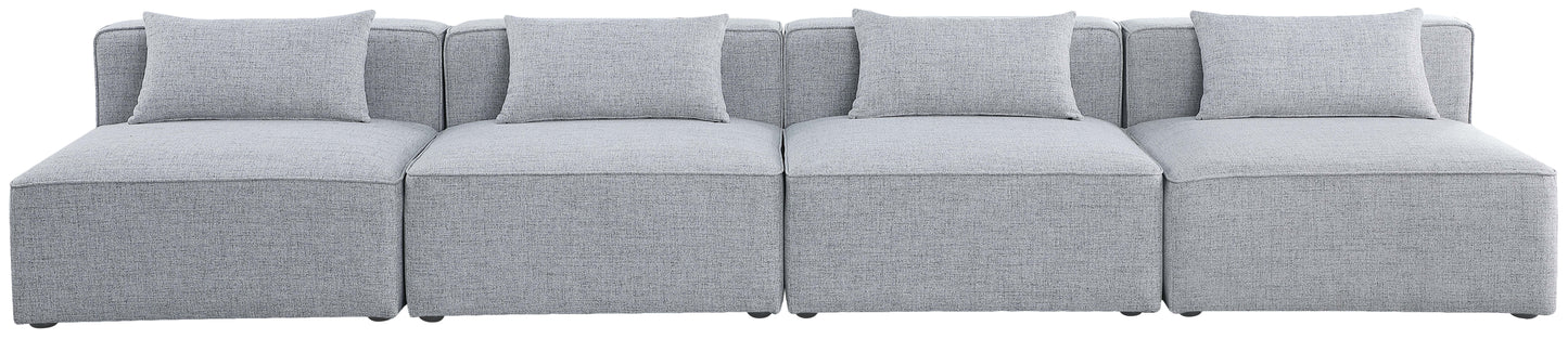 Cube - Linen Modular 4 Seat Armless Sofa