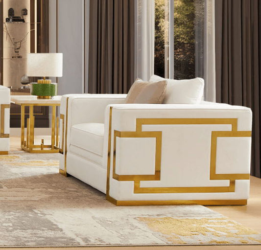 HD-2131 - Chair - White / Gold