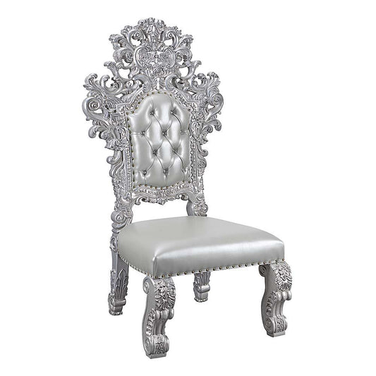Valkyrie - Side Chair (Set of 2) - Synthetic Leather & Antique Platinum