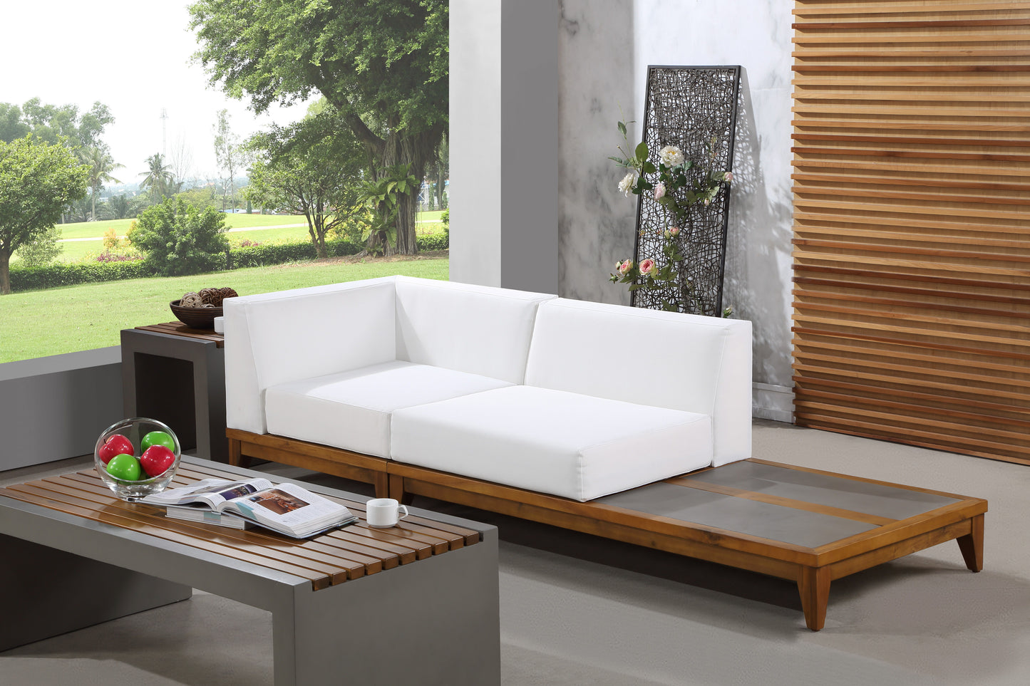 Rio - 2 Piece Modular Sofa With Table - Off White