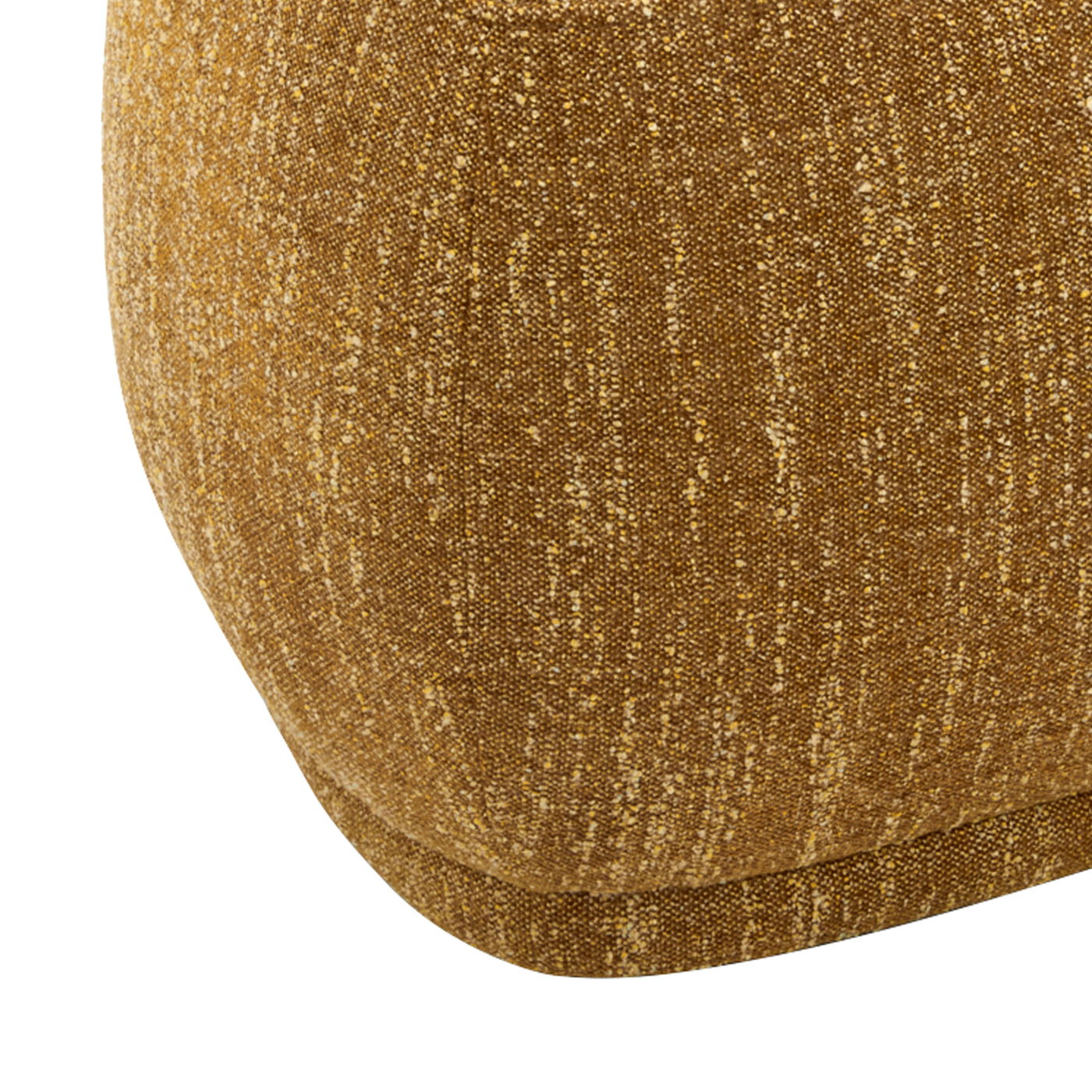 Pebble - Rounded Triangle Cocktail Ottoman - Mustard Yellow Tweed