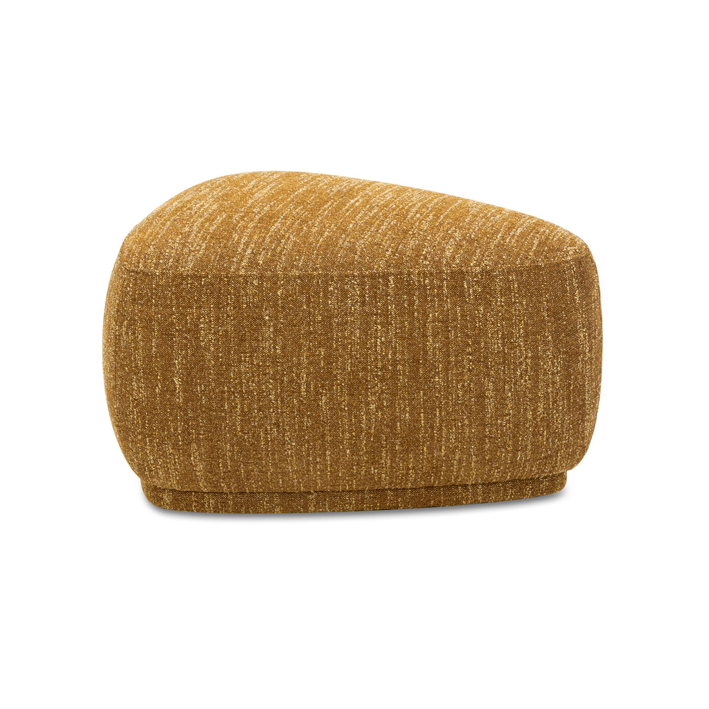 Pebble - Rounded Triangle Cocktail Ottoman - Mustard Yellow Tweed