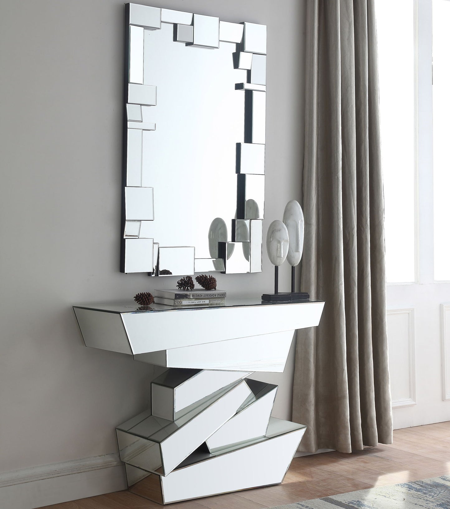 Jade - Console Table - Pearl Silver