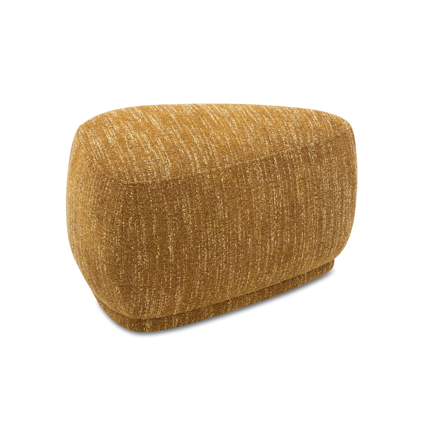 Pebble - Rounded Triangle Cocktail Ottoman - Mustard Yellow Tweed