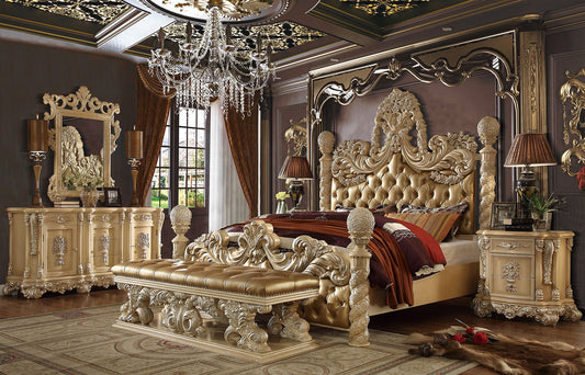 HD-7266 - 4 Piece Bedroom Set - Pickle Frost With Silver Highlight
