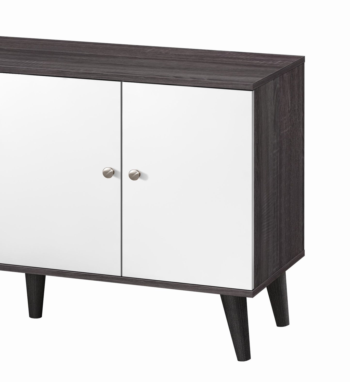 Amidon - TV Stand For Tvs Up To 63", With 2 Storage Shelves & 1 Cabinet, Modern Entertainment Centre For TV In Living Room - Dark Gray / White