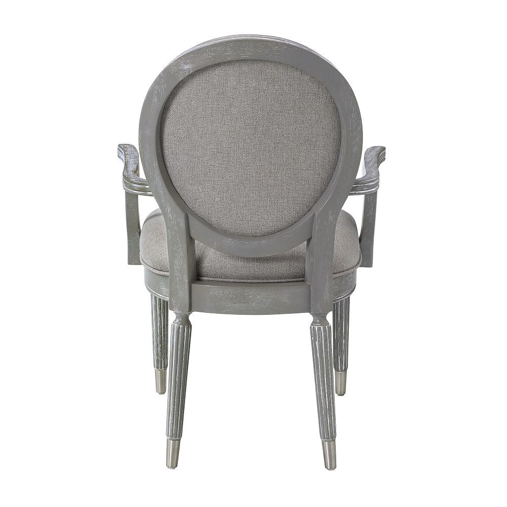 Adalynn - Arm Chair (Set of 2) - Gray Fabric & Weathered Gray Oak