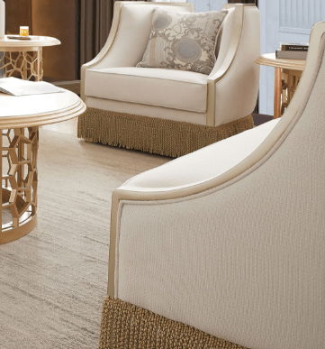 HD-6127 - Loveseat - Beige / Gold