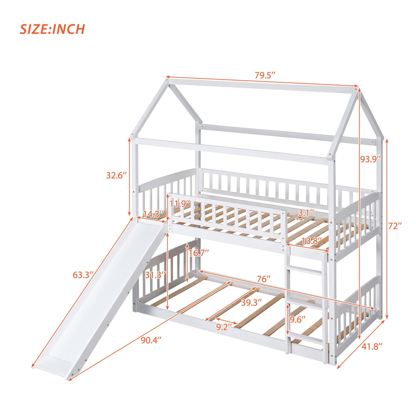 Bunk Bed With Slide, House Bed With Slide