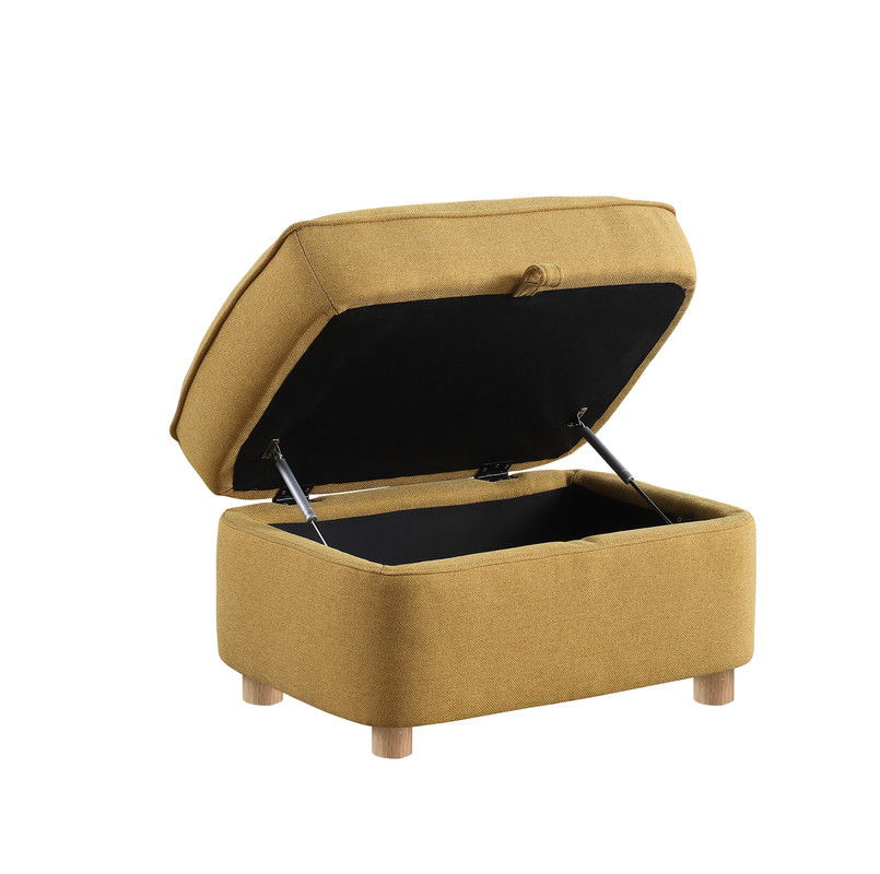 Huckleberry - Accent Chair With Storage Ottoman And Folding Side Table - Yellow
