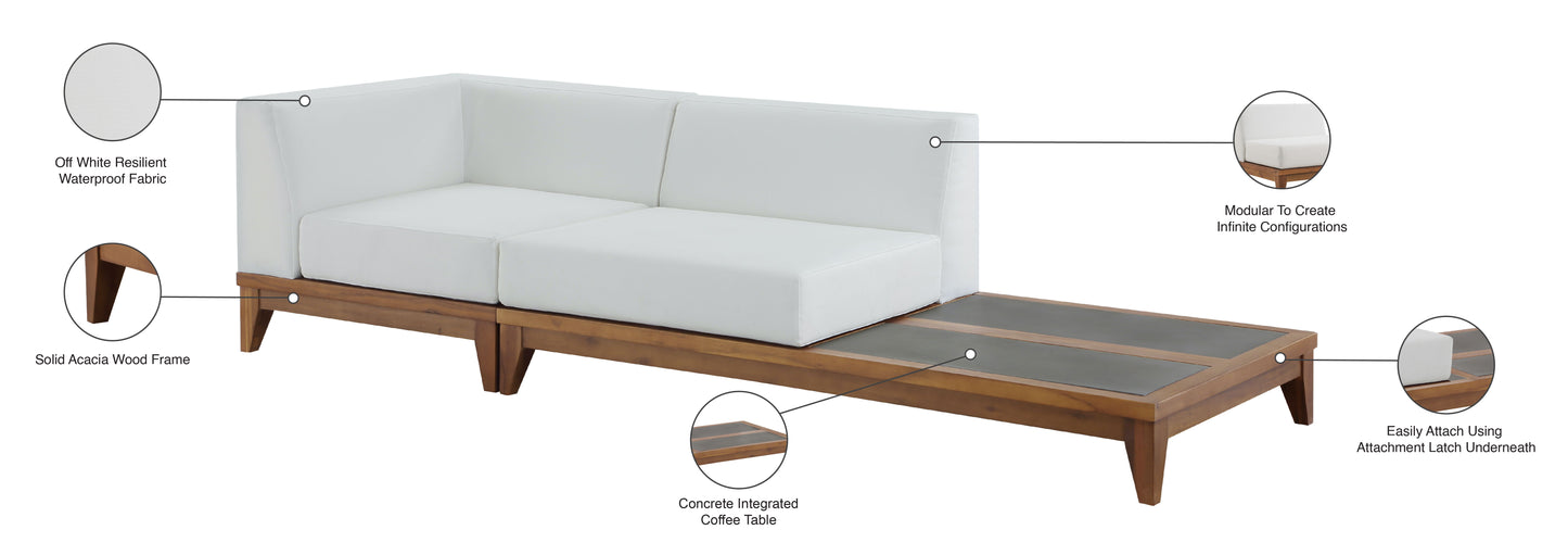 Rio - 2 Piece Modular Sofa With Table - Off White