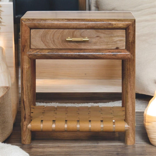 Regency - Woven Nightstand With Drawer - Light Brown