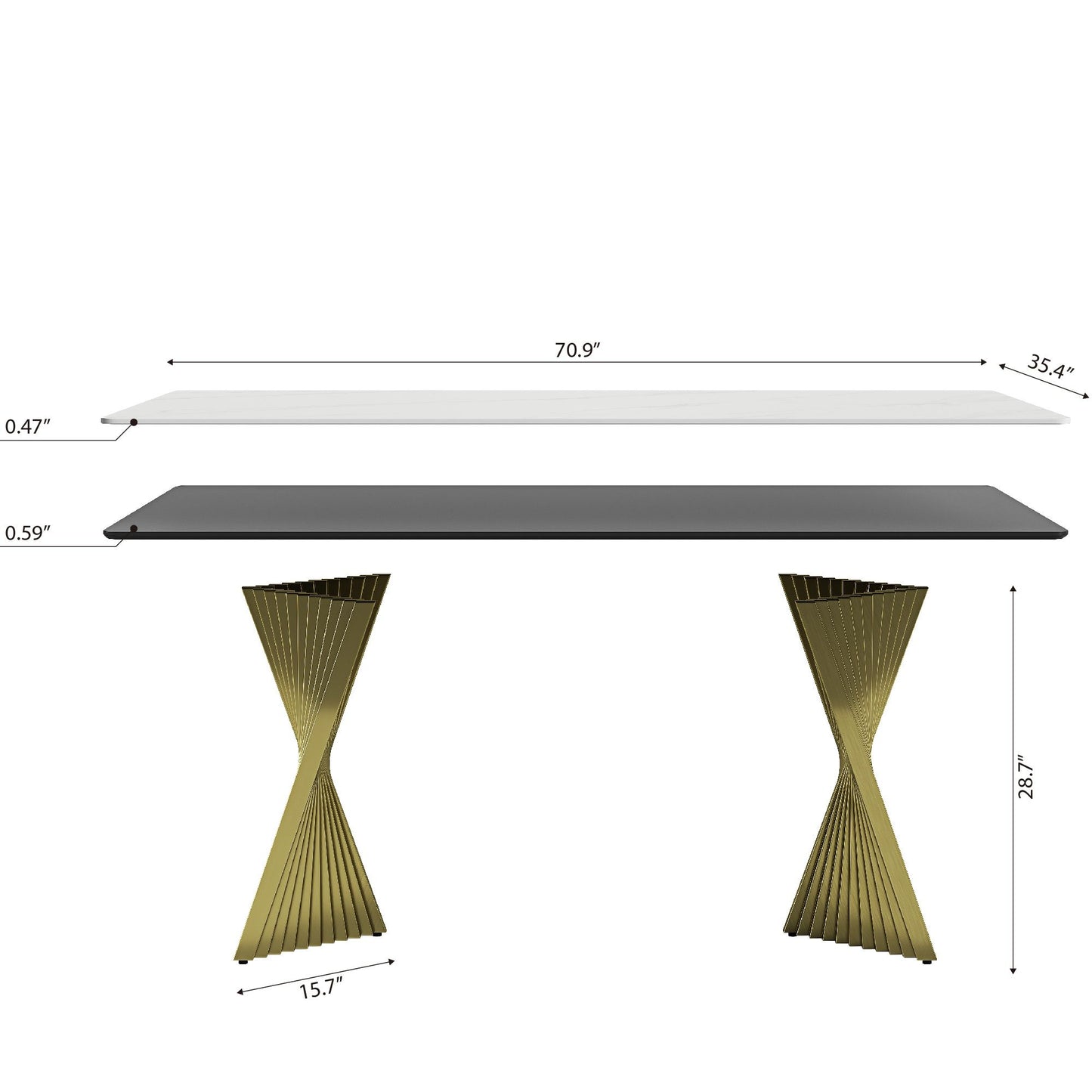 Modern Rectangular Kitchen Table With Steel Table Feet And Chairs
