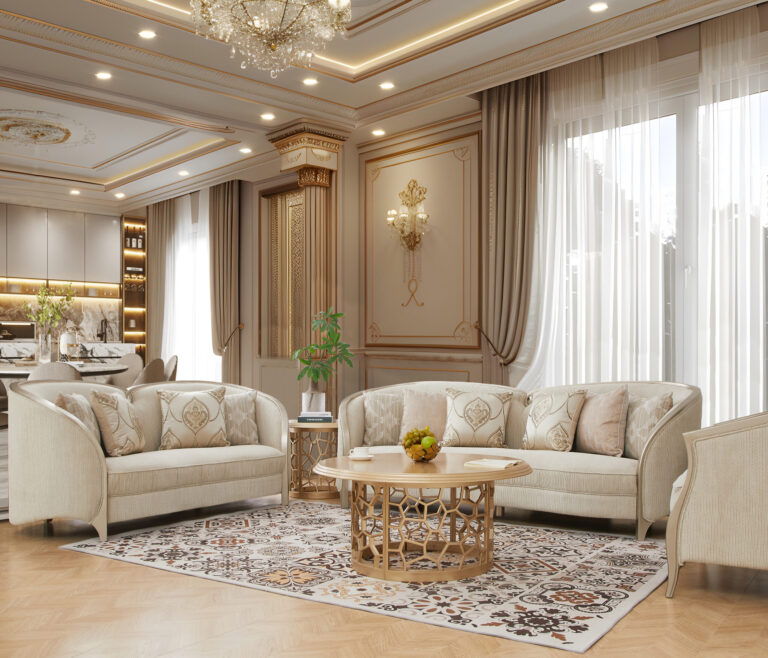 HD-7005 - 3 Piece Set - Beige / Gold
