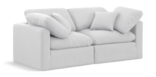 Indulge - Linen 2 Piece Modular Sofa - White