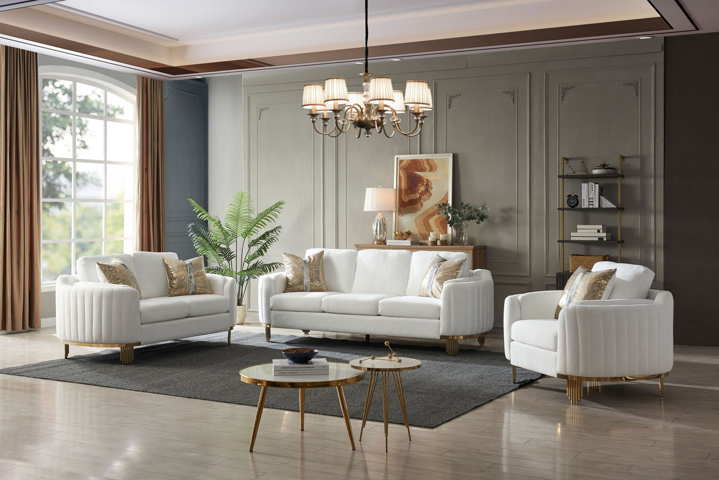 Lexi - Sofa And Loveseat - Cream