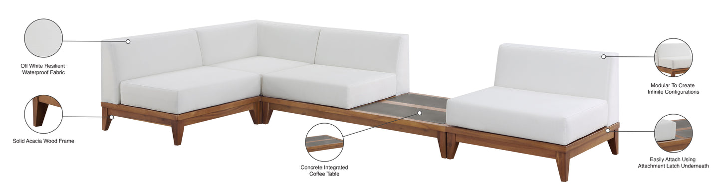 Rio - 4 Piece Fabric Modular Sectional - Off White