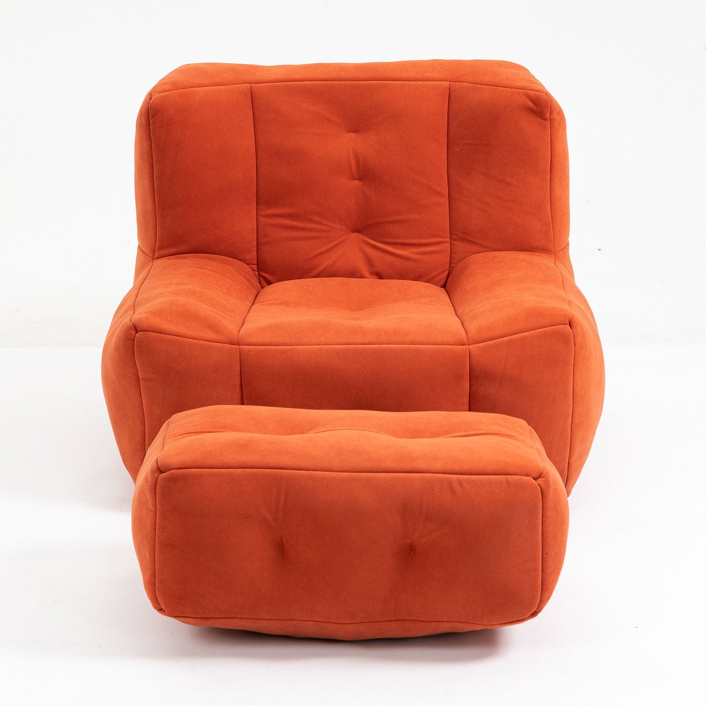 Modern Indoor Fluffy Bean Bag Chair With Memory Foam And Ottoman, Super Soft