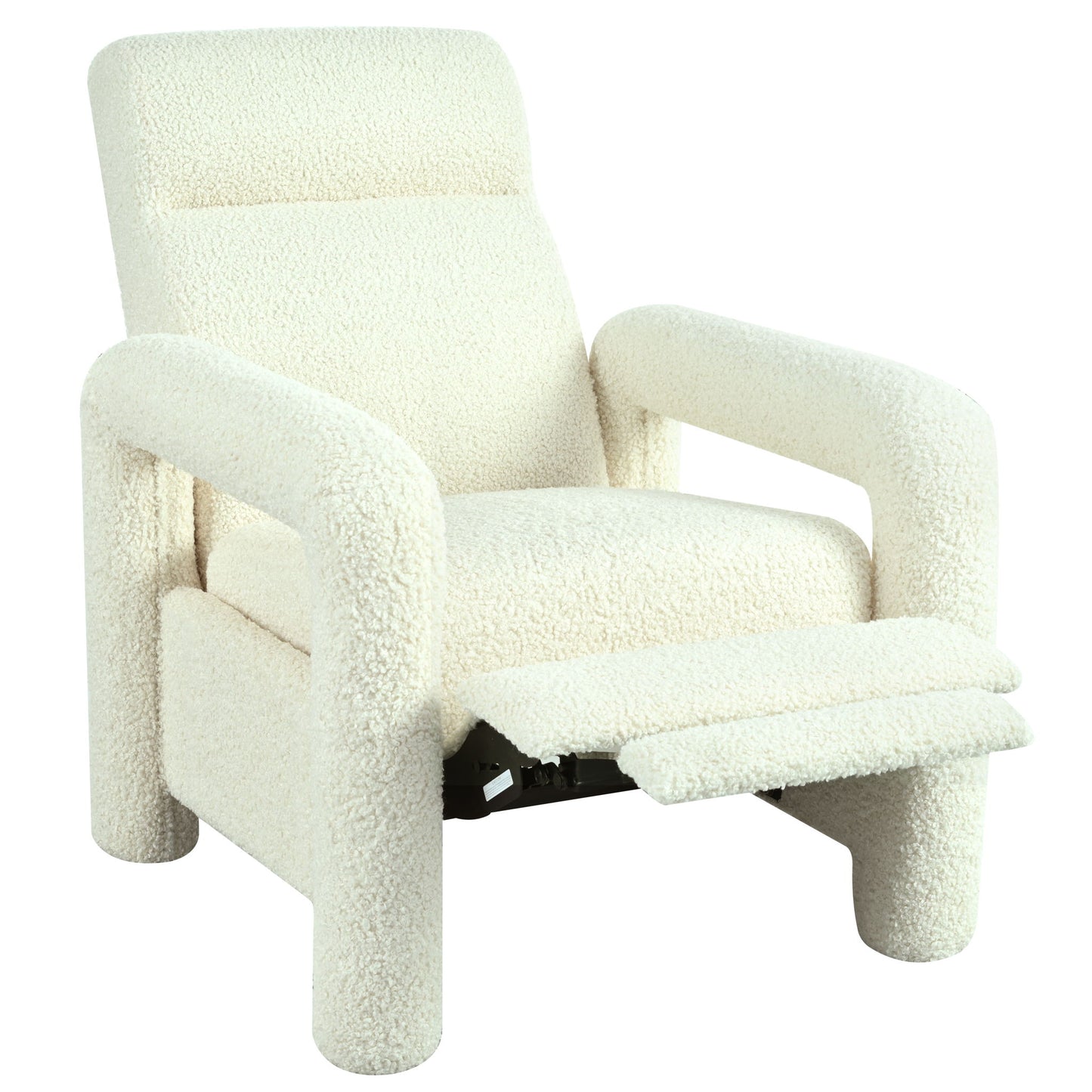 Push Back Recliner Armchair Upholstered Single Sofa With Adjustable Backrest For Living Room - Beige