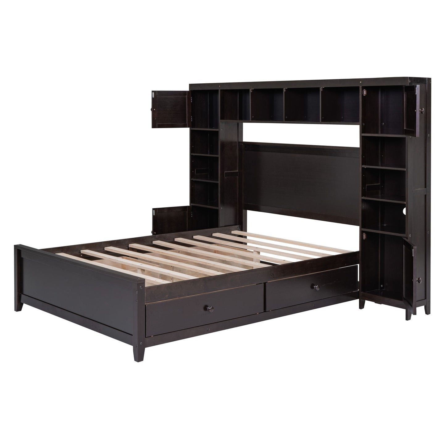 Bed With All In One Cabinet And Shelf
