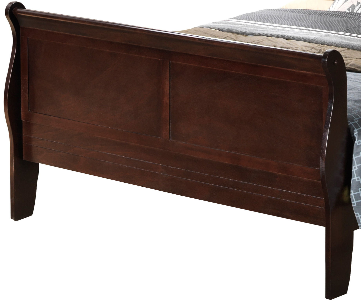 Queen Bed Panel Sleigh - Cappuccino