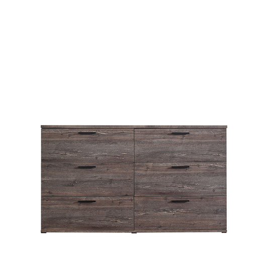 Morgan - Farmhouse 6 Drawer Jumbo Dresser With Construction - Gray
