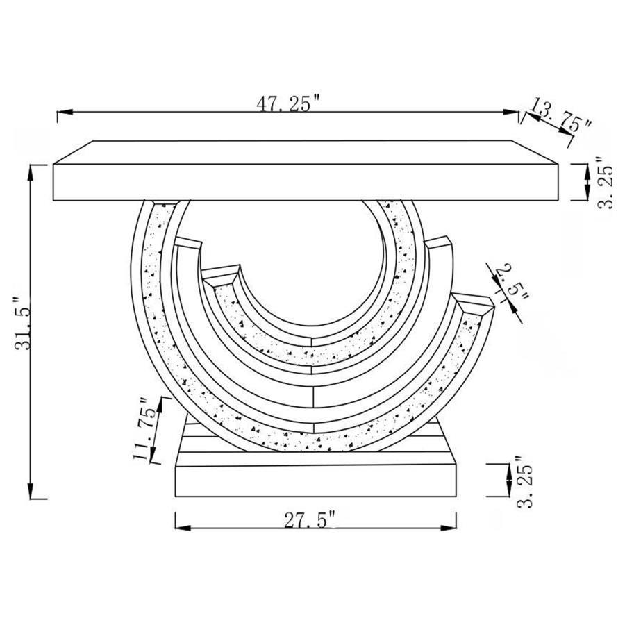 Imogen - Sculptural Mirrored Entryway Console Table - Silver
