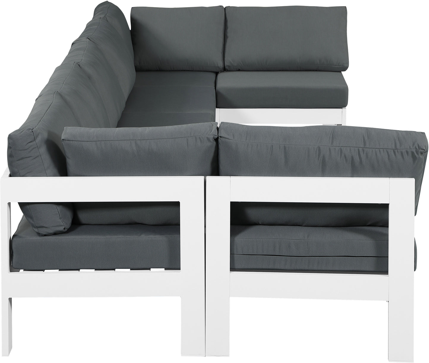 Nizuc - Outdoor Patio 7 Piece Modular Sectional With White Frame