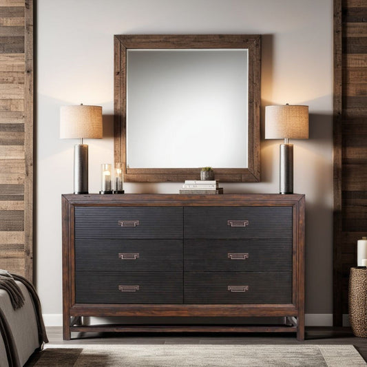 Branson - 6 Drawer Dresser, Two Tone - Brown