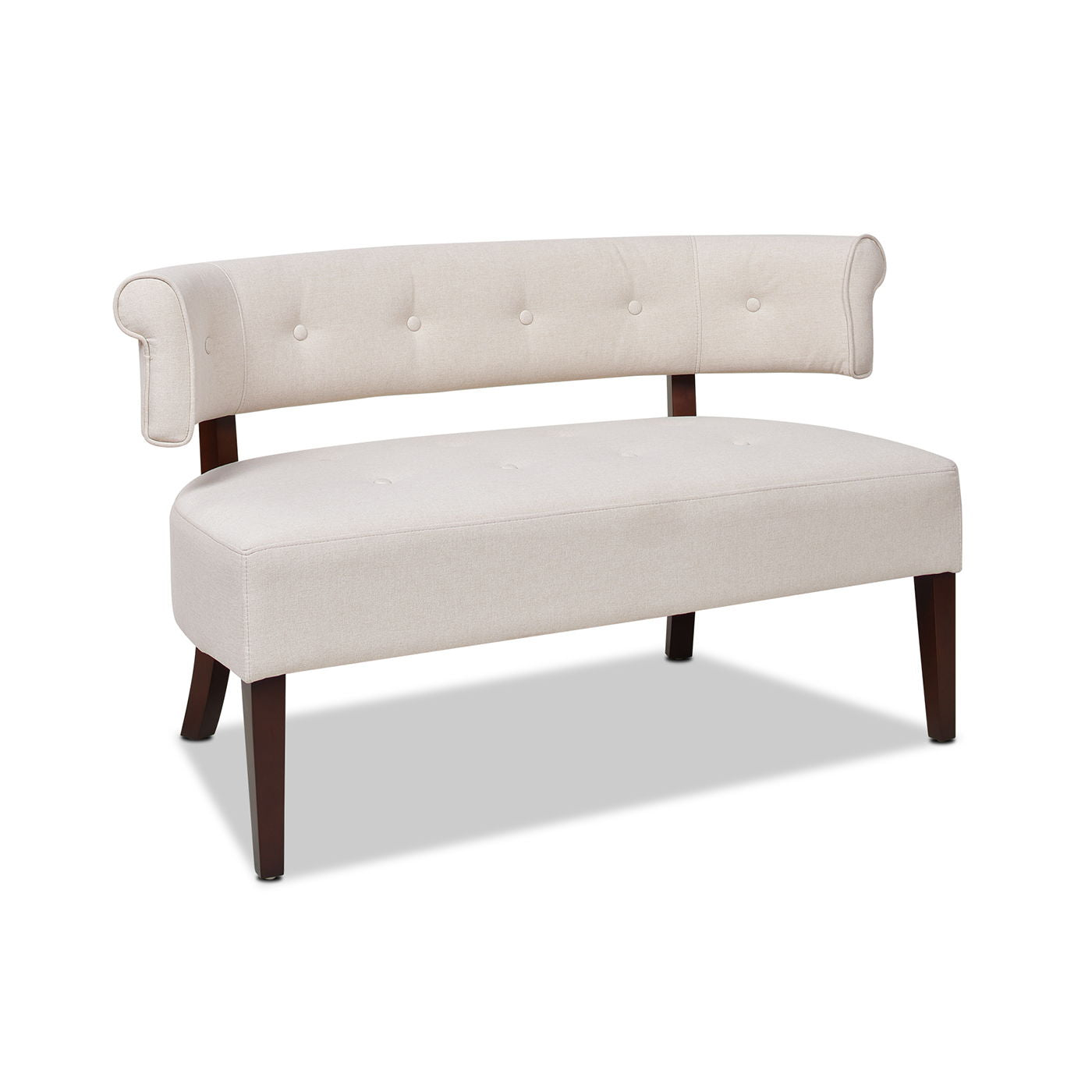 Jared - Roll Arm Tufted Bench Settee - Sky Neutral Beige