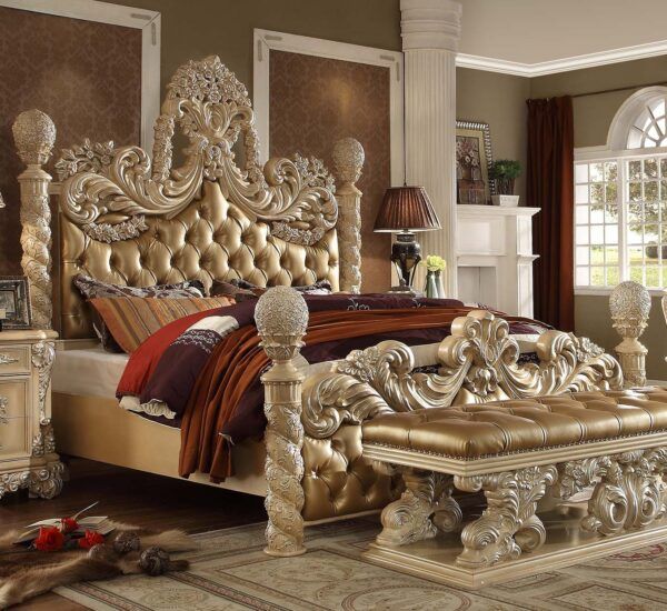 HD-7266 - 4 Piece California King Bedroom Set - Pickle Frost With Silver Highlight