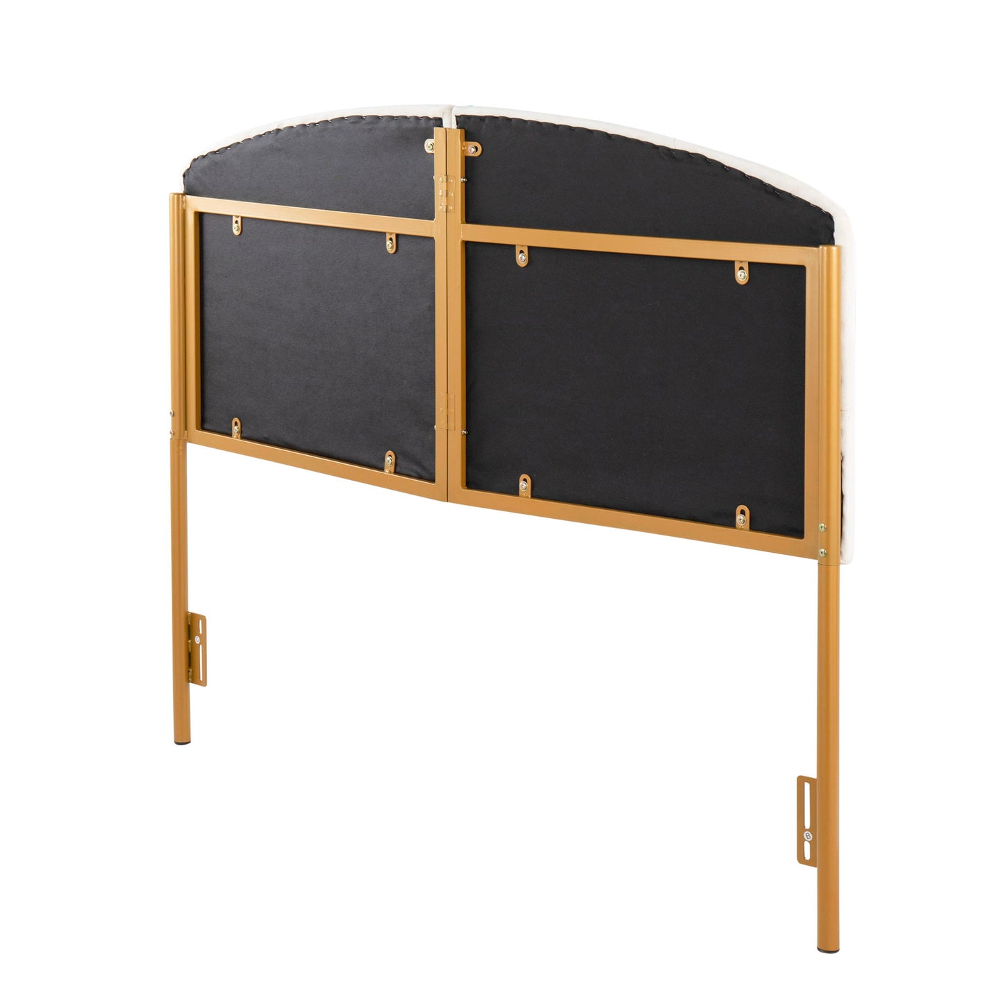 Lindsey - Queen Headboard Contemporary Glam - Gold / White