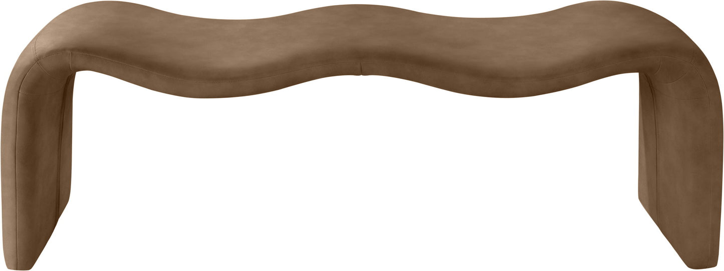 Willow - Faux Leather Bench - Brown