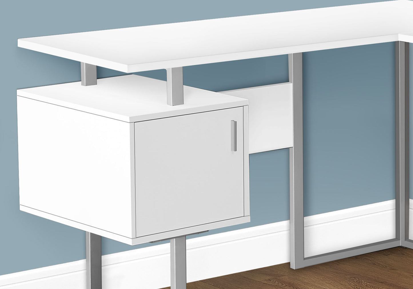 Corner Computer Desk Storage L Shape For Home Office - White